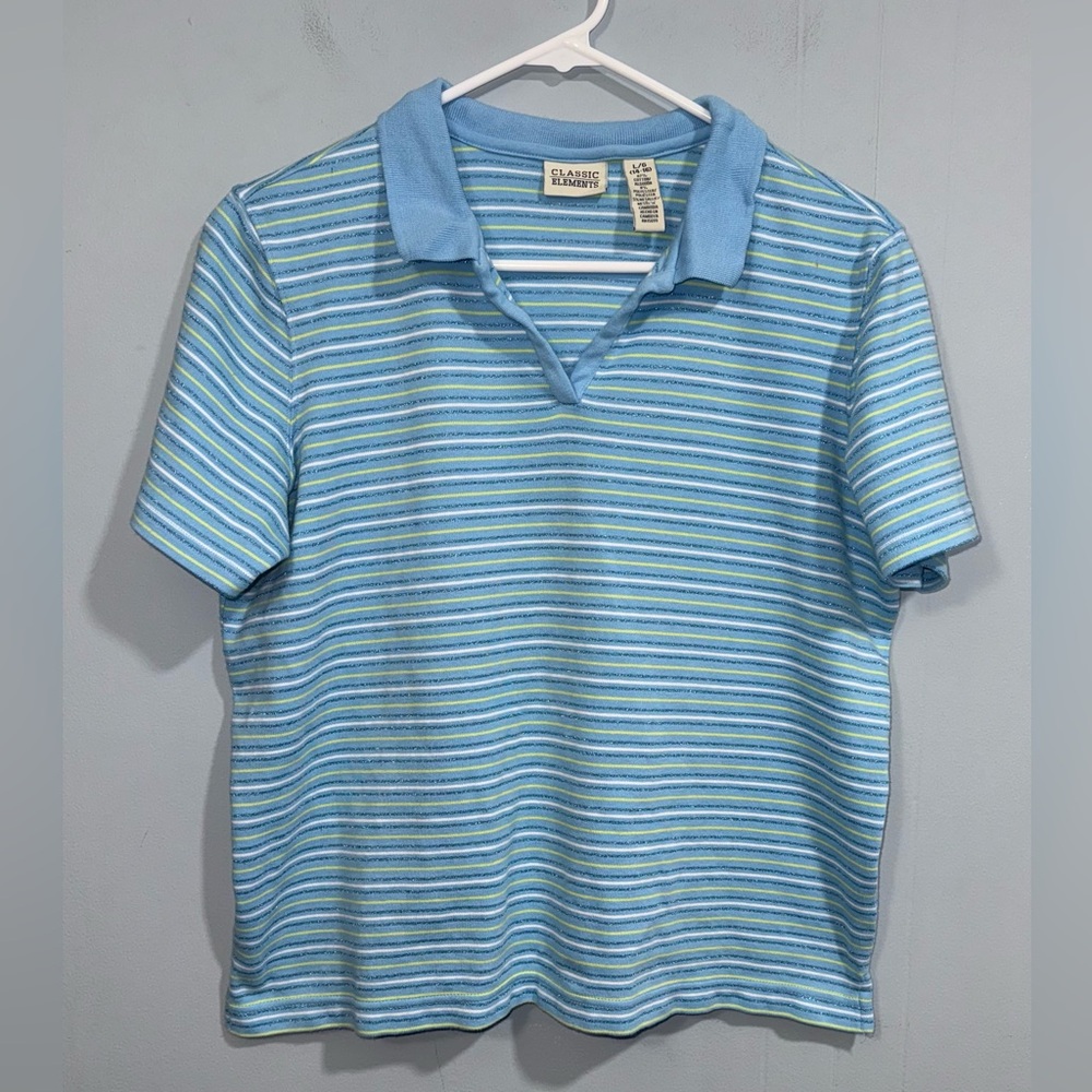 Young Girls Classic Elements Blouse Top Size L (14/16) Pullover Short Sleeve